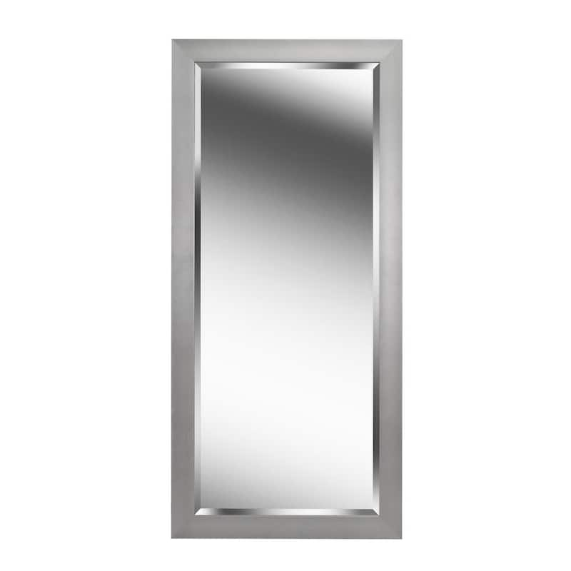 Oversized Gray Plastic Beveled Glass Classic Mirror (63.12 in. H X 29.23 in. W)