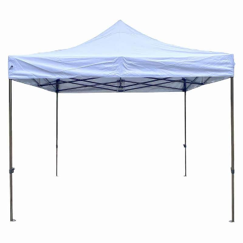 10 ft. x 10 ft. White Outdoor Patio Easy Pop Up Canopy Tent