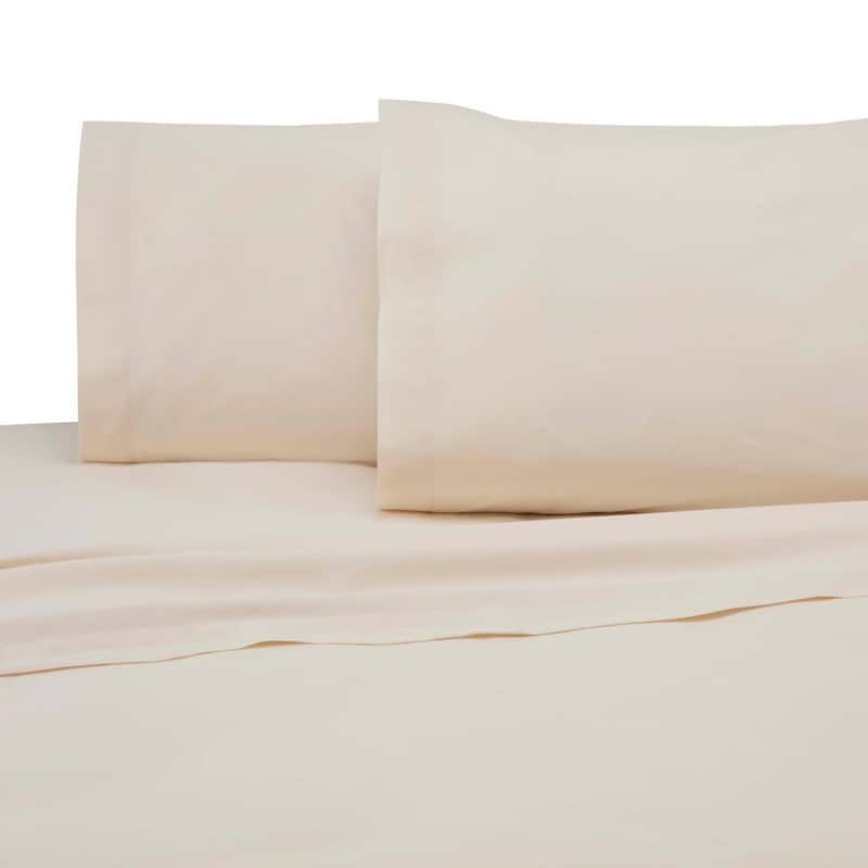 3-Piece Ivory Solid 225 Thread Count Cotton Blend Twin XL Sheet Set