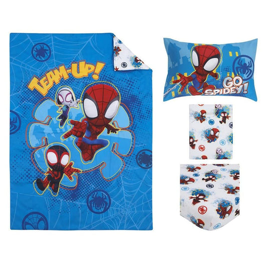 Spiderman 4 Piece Toddler Bed Set in Polyester