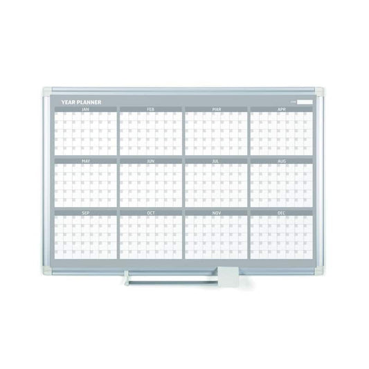 White Magnetic Dry-Erase 12-Month Planning Board