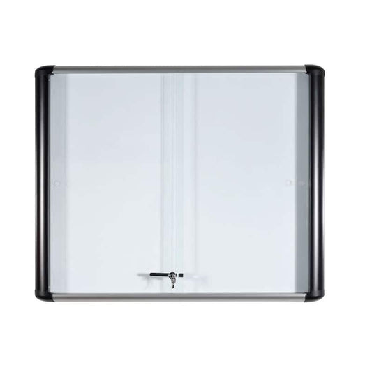 38.6 in x 45.7 in. Enclosed Magnetic Porcelain Dry-Erase Board With Aluminum Frame