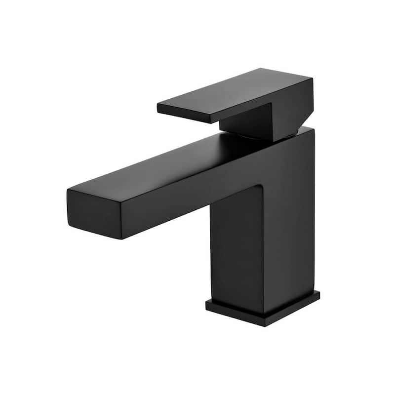 Single Hole Single-Handle Bathroom Faucet with drain in Matte Black