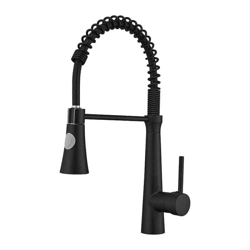 Single-Handle Pull-Down Sprayer Kitchen Faucet 360 degree swivel sprayer in Matte Black