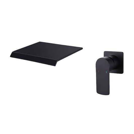 Single Handle Wall Mounted Bathroom Faucet in Matte Black