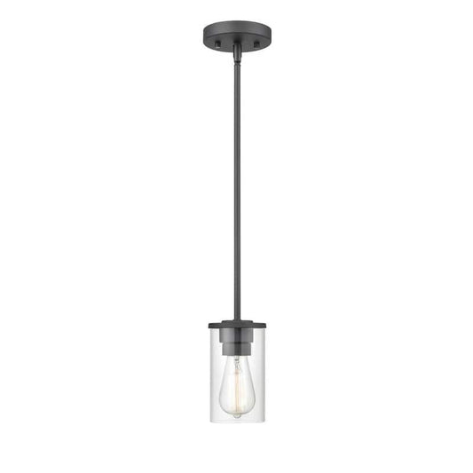 Verlana 1-Light 4.875 in. Matte Black Hardwired Pendant (1-Pack)