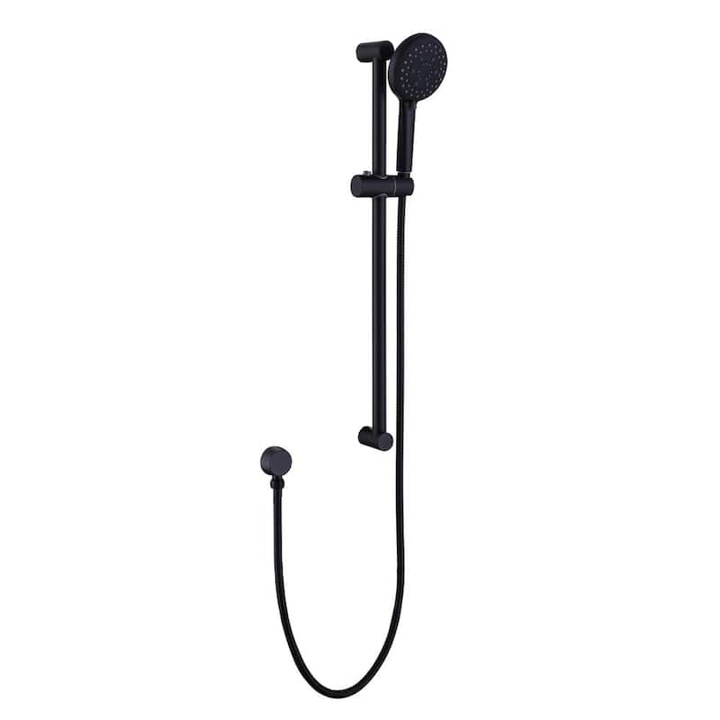 TN 1-Spray Multifunction Deluxe Wall Bar Shower Kit with Hand Shower in Matte Black