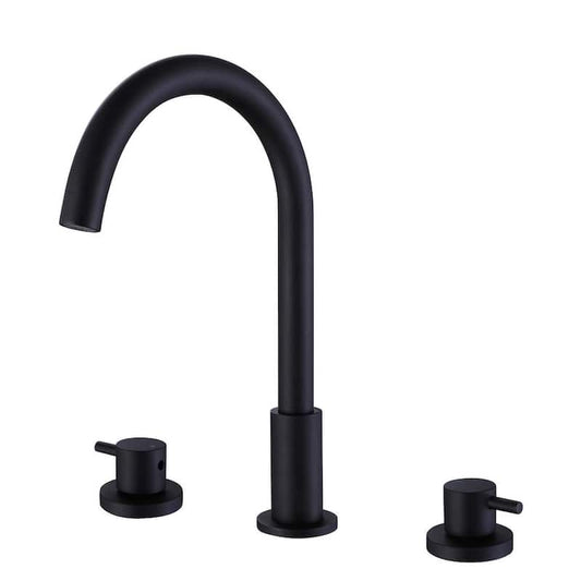 Reny 8 in. Widespread Double-Handle Bathroom Faucet in Matte Black