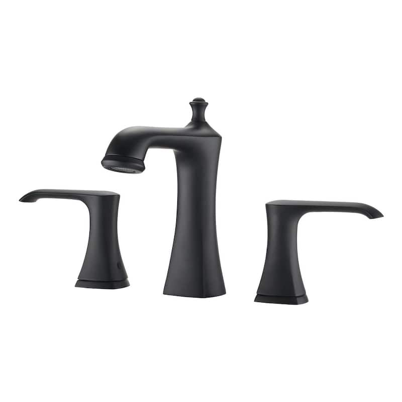 Oberlin 8 in. Widespread Double Handles 3-Holes Mount Bathroom Sink Faucet in Matte Black