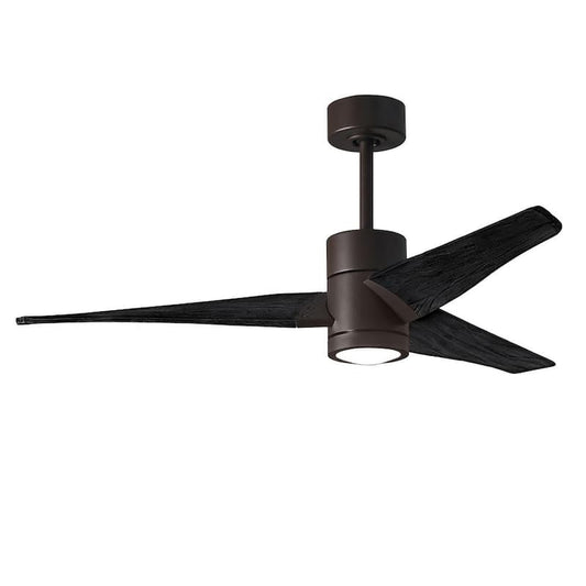 Super Janet 52 in. Integrated LED Textured Bronze Ceiling Fan with Light Kit