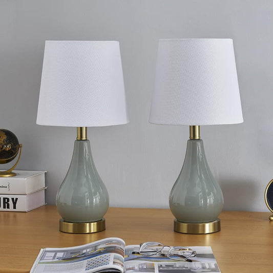 Sacramento 17 .5 in. Blue Table Lamp Set with USB (2-Pack)