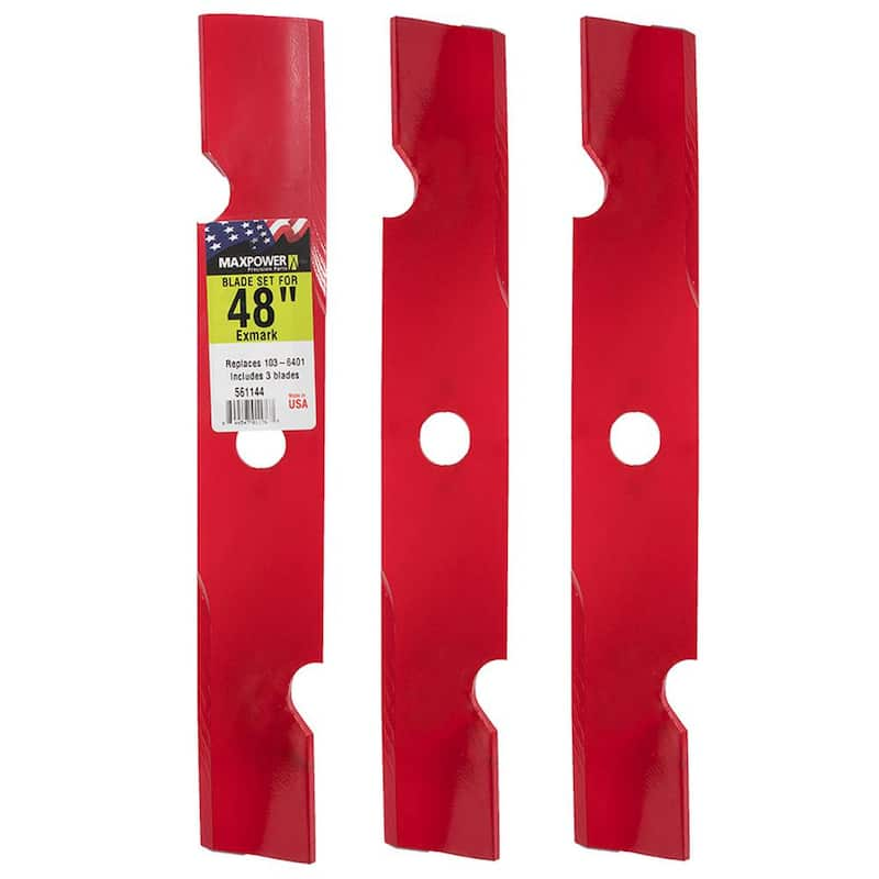 3 High Lift Blade for Many 48 in. Cut Exmark Mowers Replaces OEM #'s 103-6401 and 103-6401-S