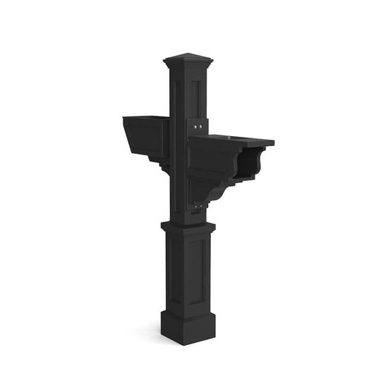 Signature Plus Decorative Polyethylene Mailbox Post, Black