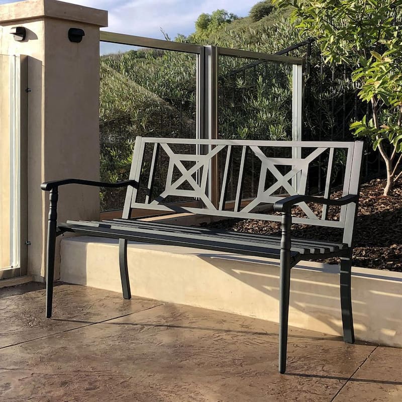 4 ft. Steel Outdoor Patio Porch Chair Loveseat Bench