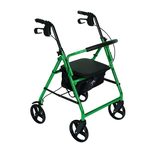 Steel Lightweight Folding 4-Wheel Rollator in Green