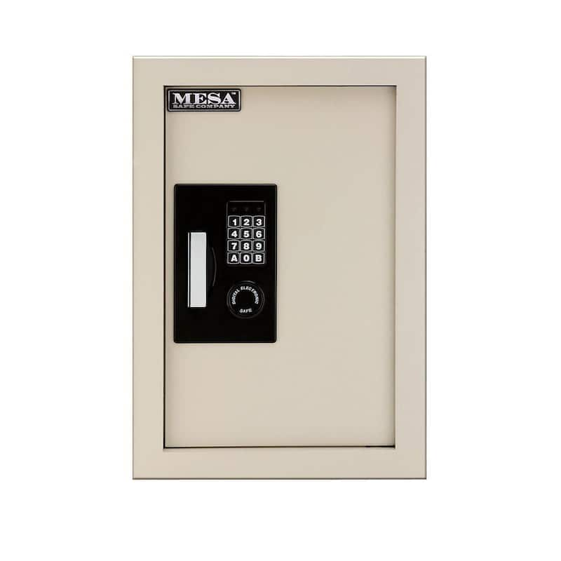 0.3-0.7 cu. ft. All Steel Adjustable Wall Safe with Electronic Lock, Cream