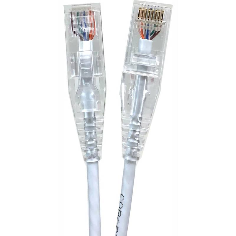 25 ft. 28AWG Ultra Slim CAT6 Patch Cables, White (5-Pack)