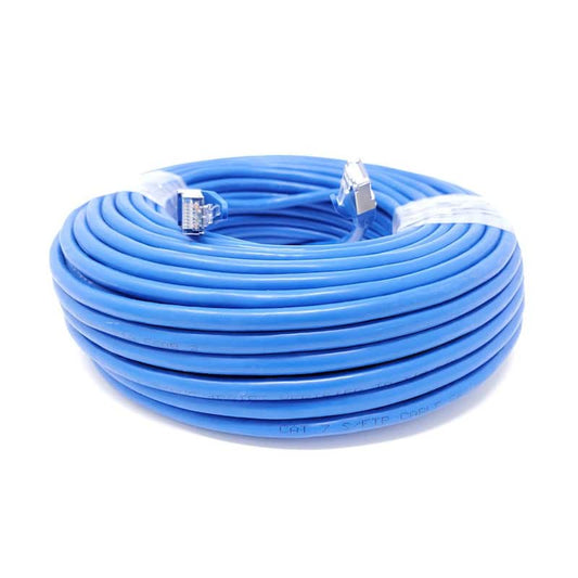 100 ft. CAT 7 SFTP 26AWG Double Shielded RJ45 Snagless Ethernet Cable, Blue