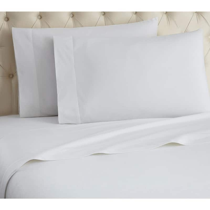 4-Piece White Solid Flannel California King Sheet Set