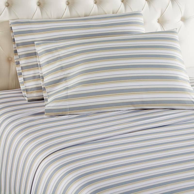 4-Piece Metro Stripe Striped King Sheet Set