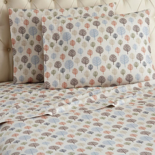 4-Piece Trees Botanical King Sheet Set