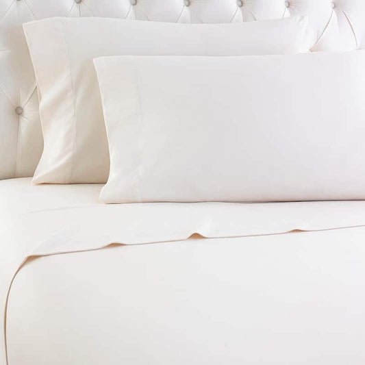 3-Piece Ivory Solid Flannel Twin Sheet Set