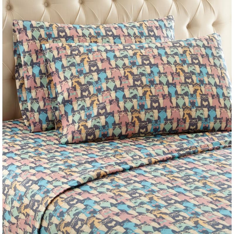 3-Piece Kool Kats Geometric Twin Sheet Set