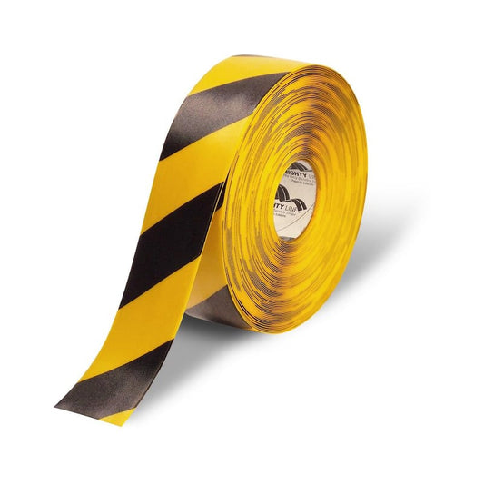 3 in. Yellow and Black Diagonal Heavy-Duty Floor Tape 100 ft. Roll