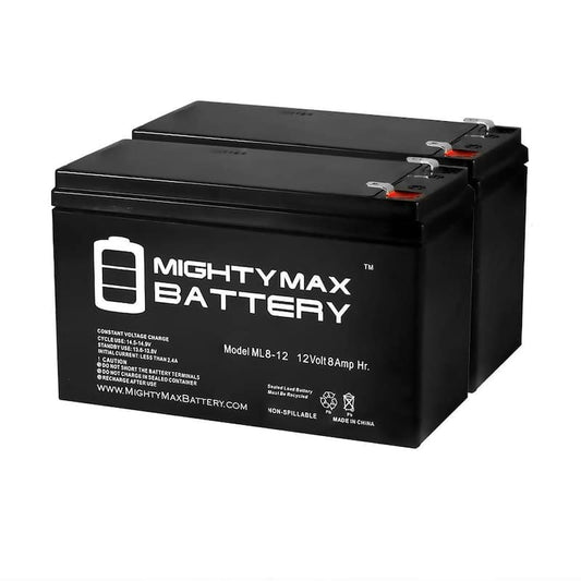 12V 8AH SLA Battery replaces WKA12-8F2 DJW12-8HD TPH12080 F2 - 2 Pack