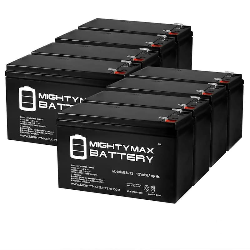 12V 8Ah UPS Battery Replacement for APC Back-UPS ES BE550G - 8 Pack