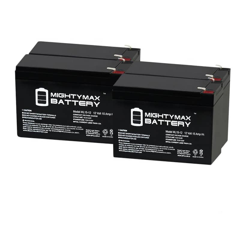 12V 15AH Compatible Battery for 6-DZM-12 APC Scooter Medical - 4 Pack