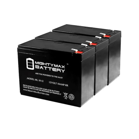 12V 10AH SLA Replacement Battery for Neuton Mowers E0683-310W - 3 Pack