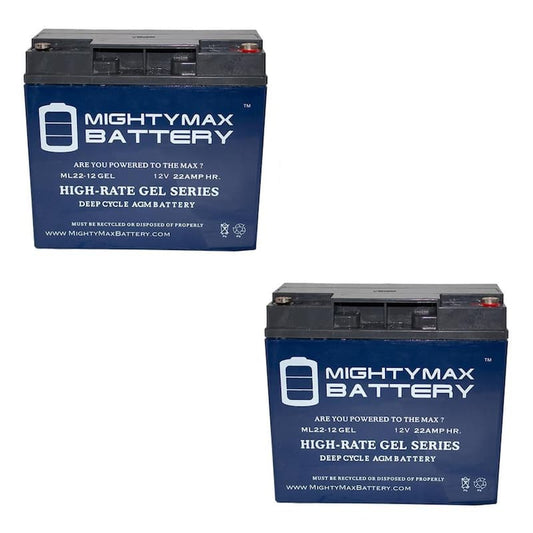 12V 22AH GEL Battery Replaces 51814 6fm17 6-dzm-20 6-fm-18 - 2 Pack