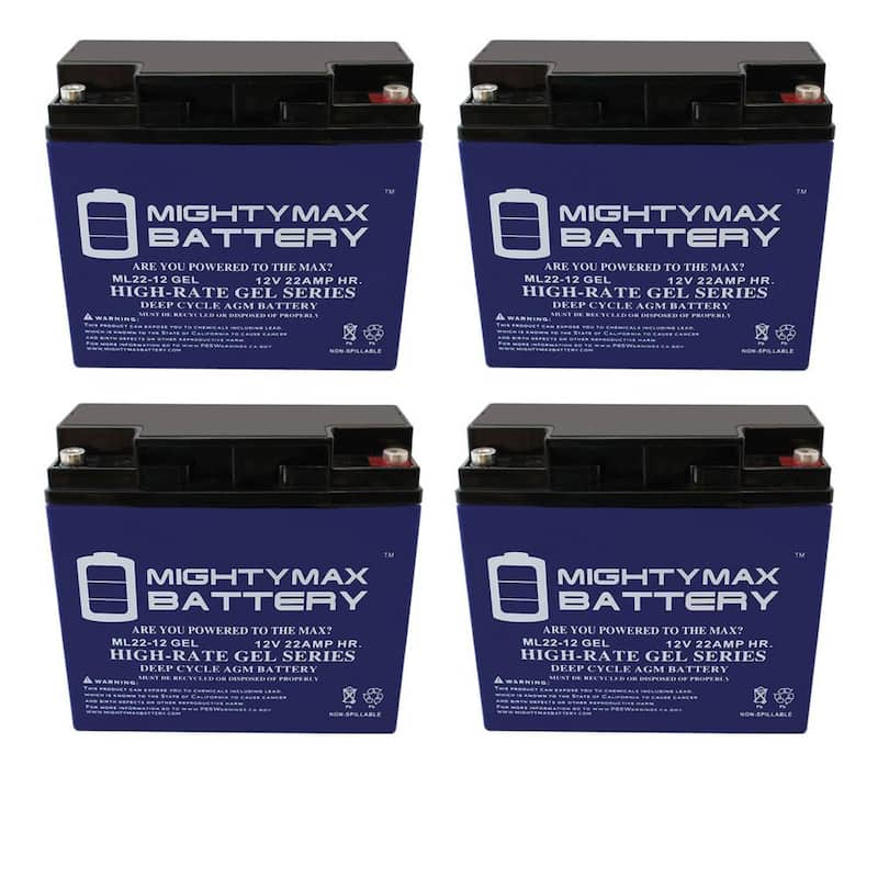 12V 22AH GEL Battery for EW72 Mobility Scooter Wheelchair - 4 Pack