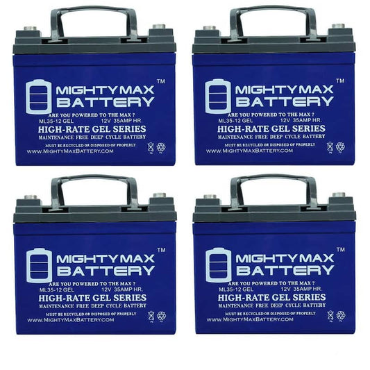 12V 35Ah GEL Battery Replacement for Inverters, Signage - 4 Pack