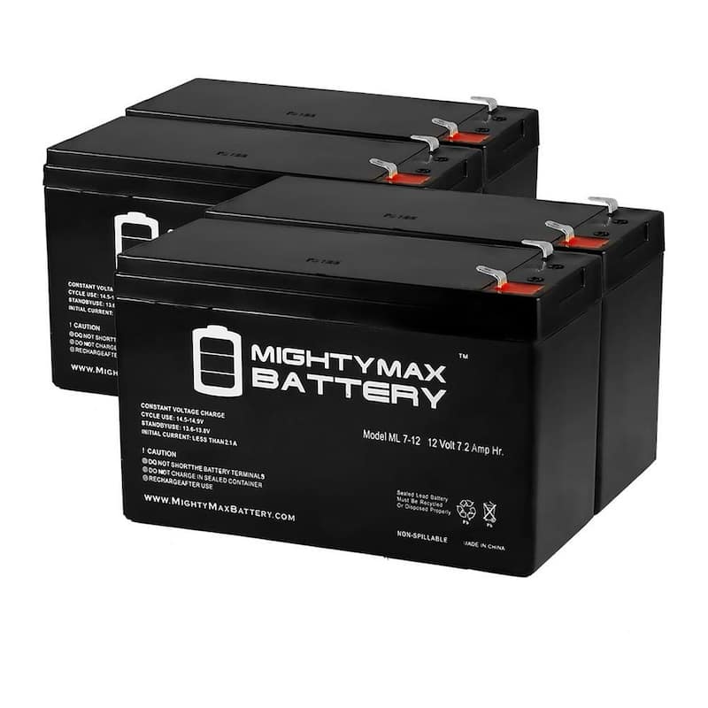 12V 7Ah Battery Replacement for SmartUPS RBC23, RBC24, RBC31 - 4 Pack