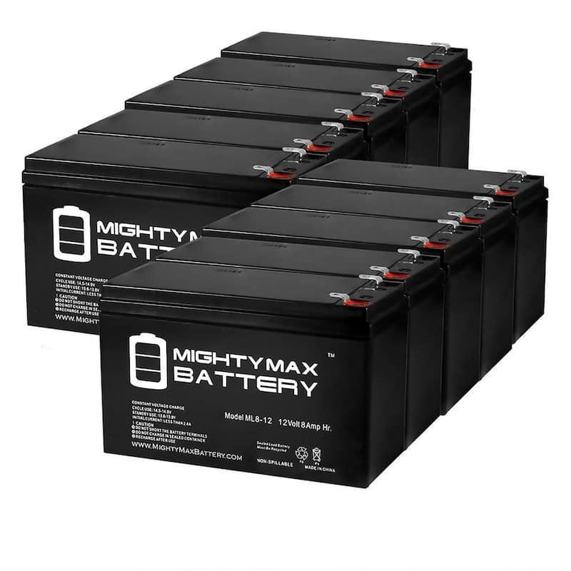 12V 8Ah Replacement Battery compatible with Power Patrol SLA1079 - 10 Pack