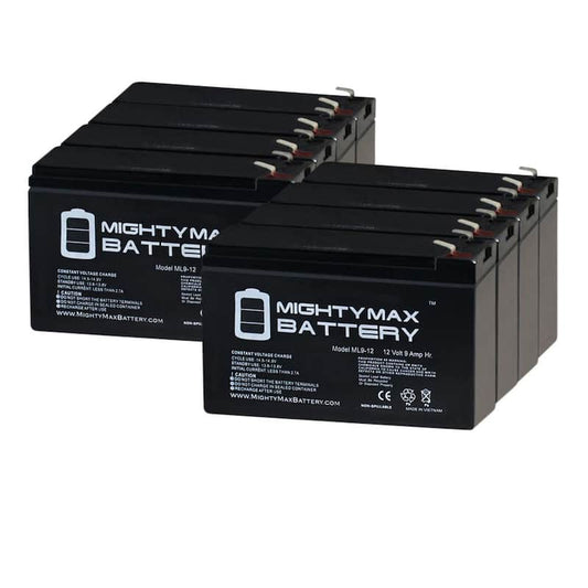 12V 9Ah SLA Battery Replacement for BB SH1228W - 8 Pack