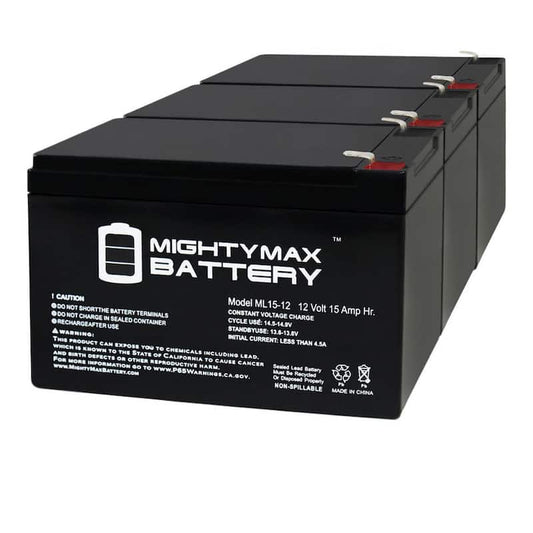 12V 15AH F2 Battery Replaces Razor Dirt Rocket SX500,15128 - 3 Pack