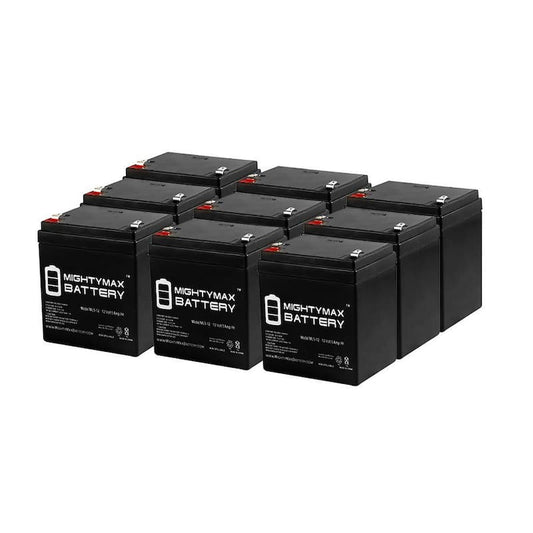 12V 5AH SLA Battery Replacement for Kung Long WP5-12E - 9 Pack