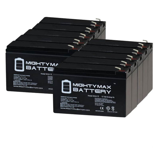 12V 9Ah SLA Replacement Battery for HSL1079 - 10 Pack