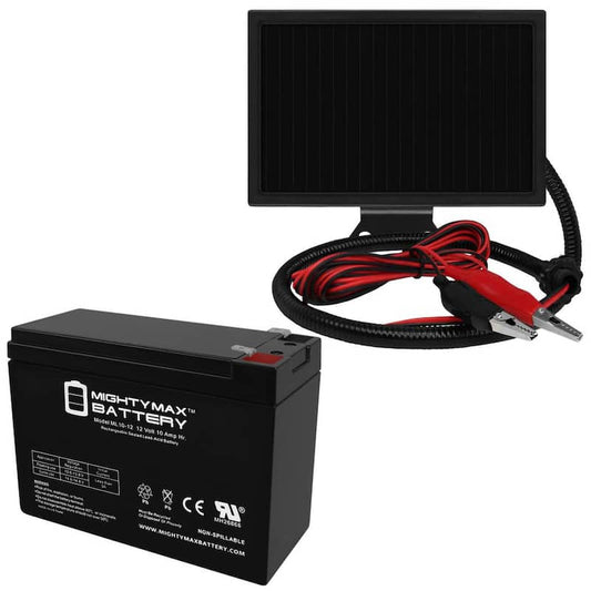 12 V 10 AH SLA Battery with 12-Volt Solar Panel Charger