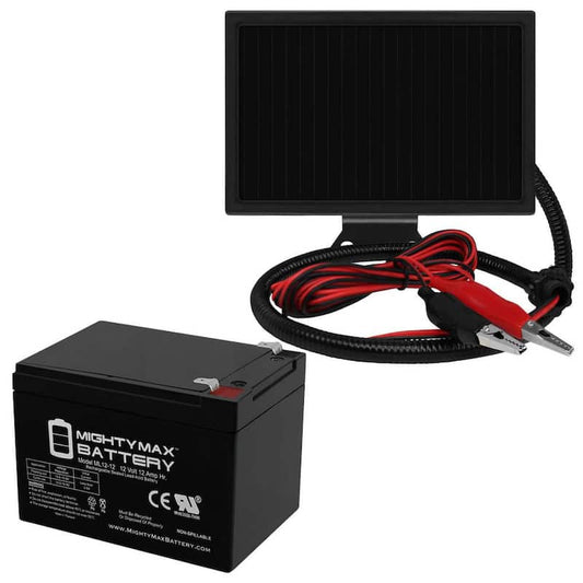 12-Volt 12 AH SLA Battery F2 with 12-Volt Solar Panel Charger