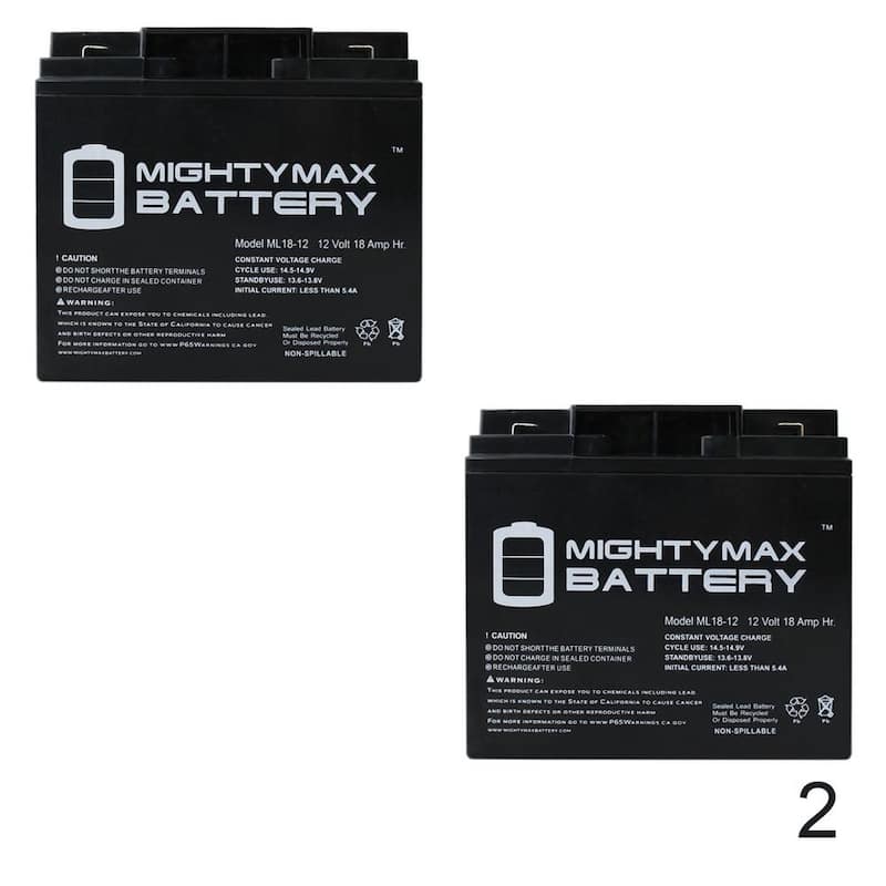 12-Volt 18 Ah SLA (Sealed Lead Acid) AGM Type F2 Terminal Medical Mobility Replacement Battery (2-Pack)