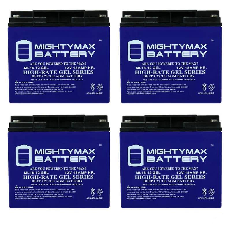 12-Volt 18 Ah SLA (Sealed Lead Acid) GEL AGM Type Medical Mobility Replacement Battery (4-Pack)