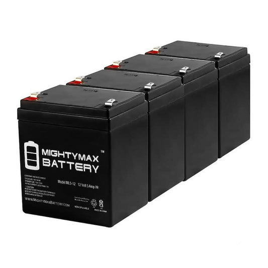 12-Volt 5 Ah SLA (Sealed Lead Acid) AGM Type Replacement Battery for Alarm/Security Systems (4-Pack)