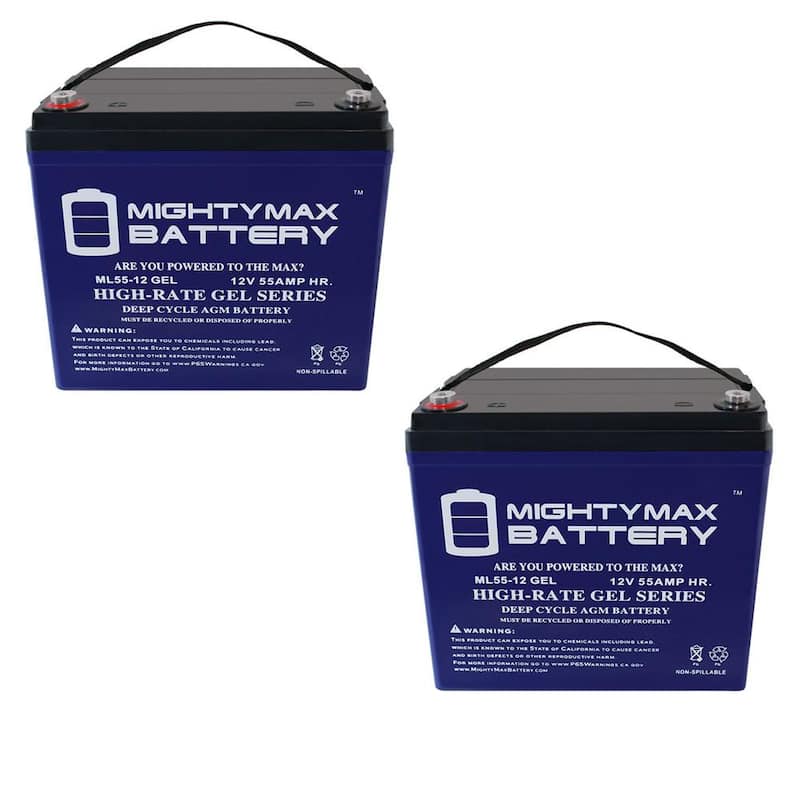 12-Volt 55 AH GEL Battery (2-Pack)