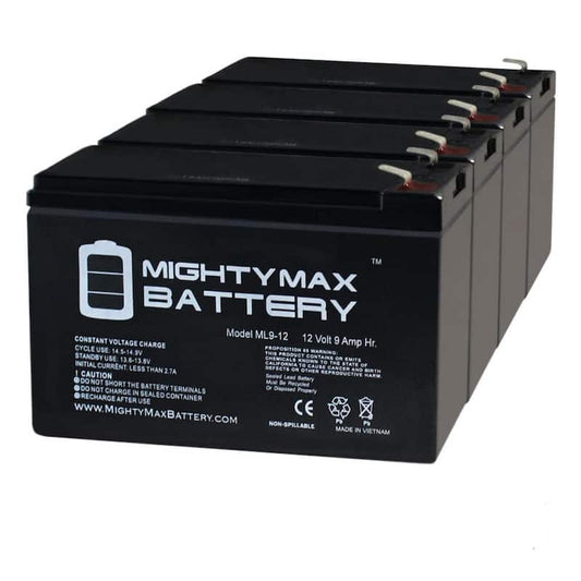 12-Volt 9 Ah SLA (Sealed Lead Acid) AGM Type Replacement Battery (4-Pack)