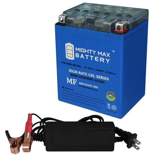 12-Volt 12 AH for Power Sports Battery Includes 12-Volt 2 Amp Charger