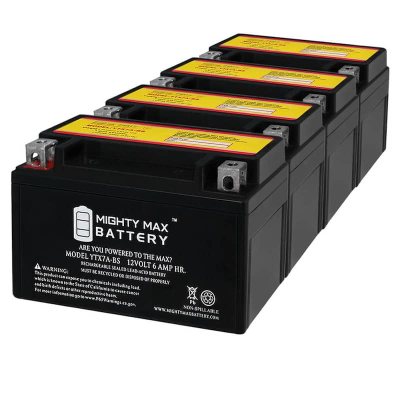 12-Volt 6 AH Sealed Lead AGM Battery for Motorcycles (4-Pack)